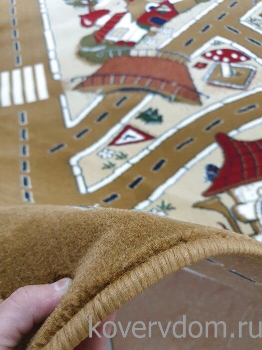 Детский ковер Веселые дорожки светло-коричневый 