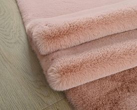 Ковер в спальню розовый из искусственного меха RABBIT PREMIUM MS1000 PINK