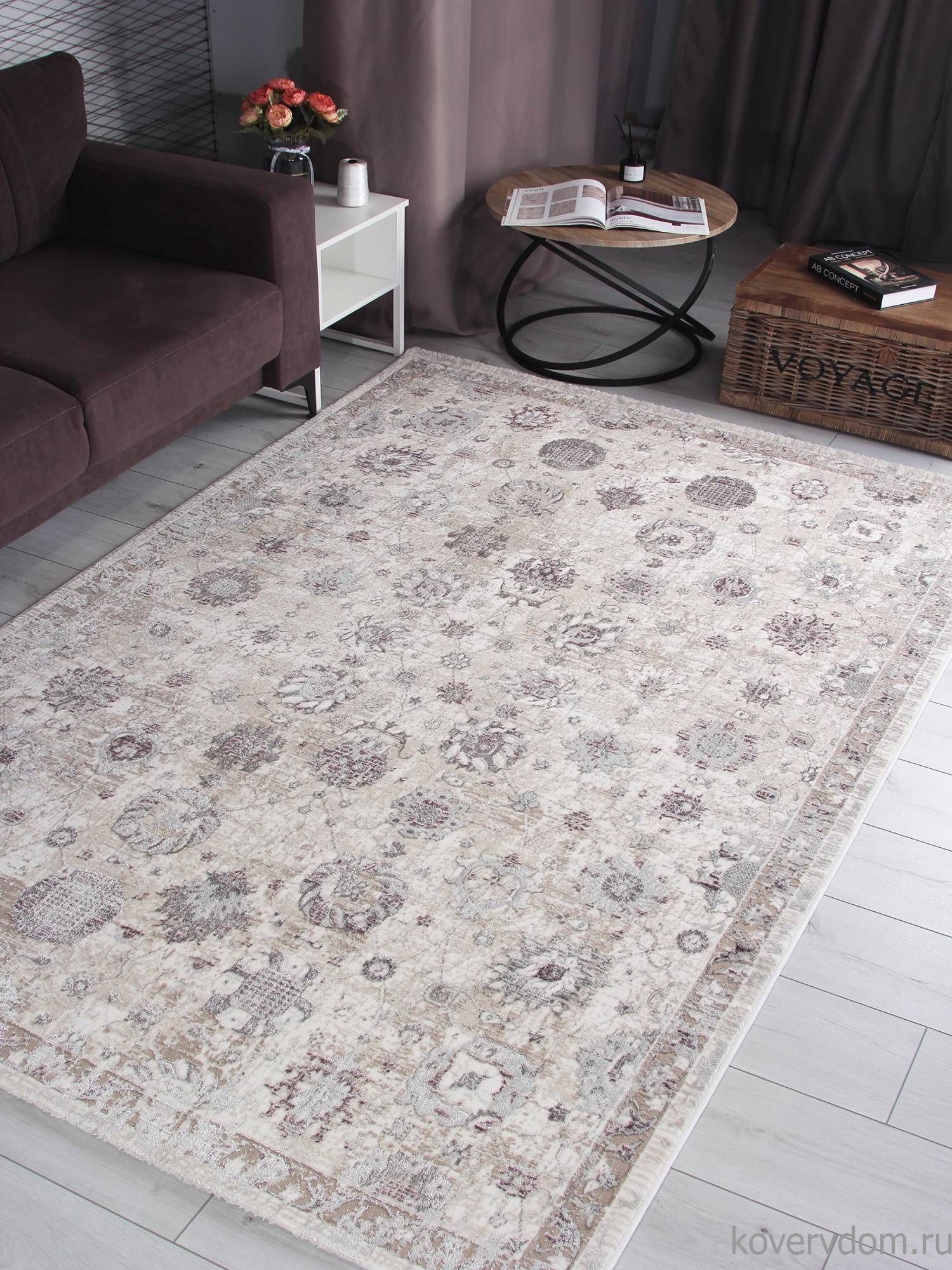 Ковер LILY 9312A S.WHITE / P.LILAC