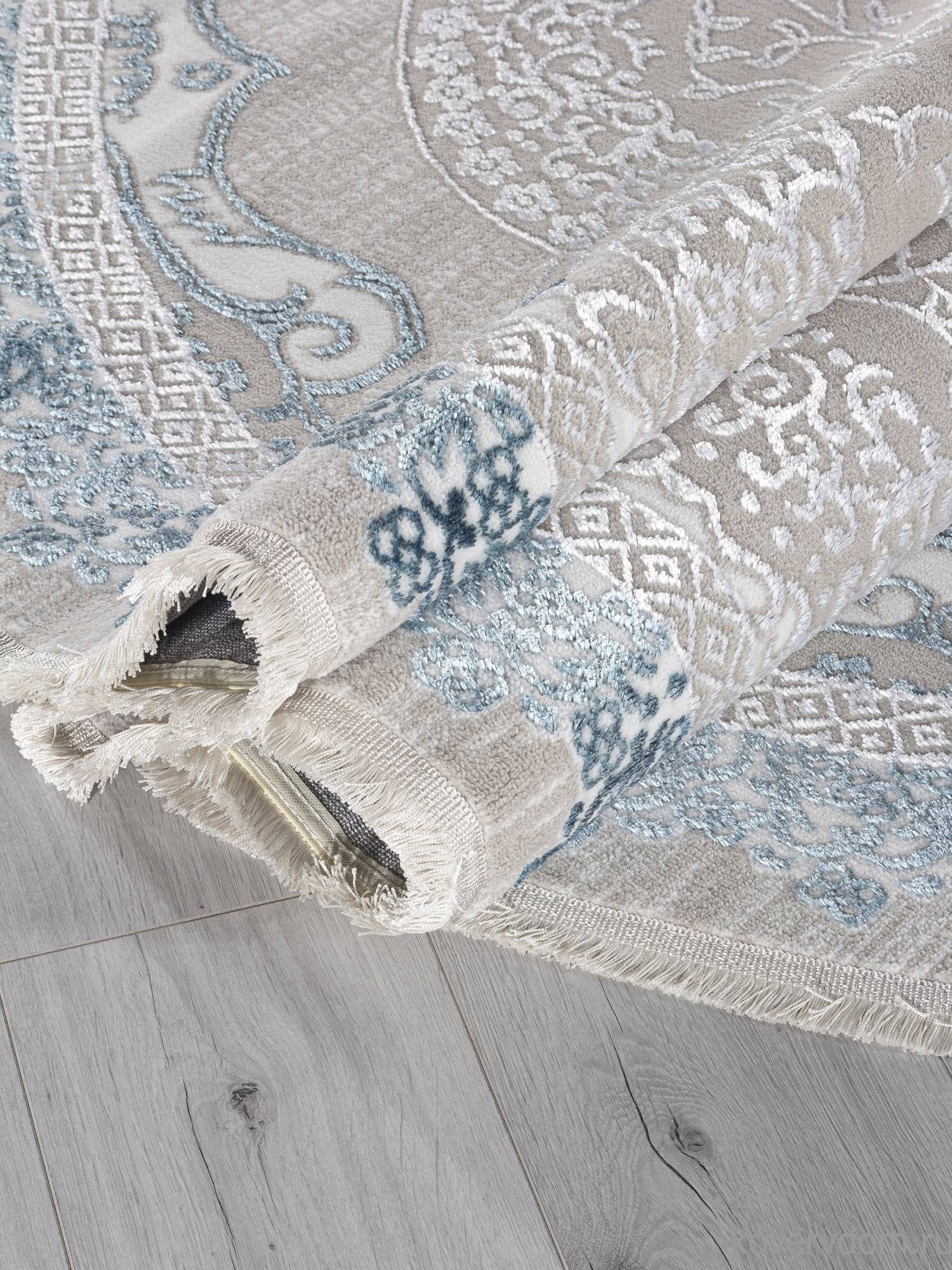 Ковер EFSAN Q010A CREAM SHRINK / BLUE FDY Овал