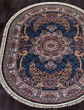 Овальный ковер коричневый SHAHREZA D728 DARK NAVY Овал